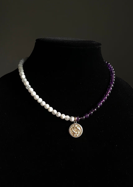 Pisces - Moonstone, Amethyst