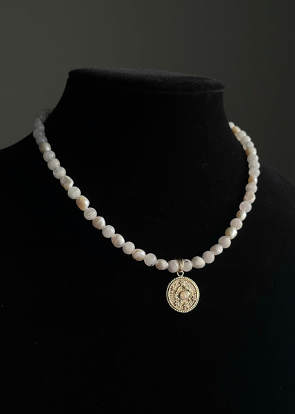 Cancer Necklace - Moonstone, Pearl