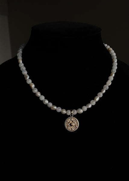 Cancer Necklace - Moonstone, Pearl