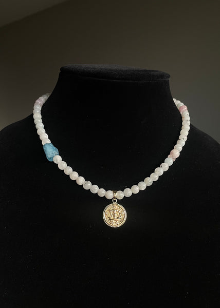 Libra Necklace - Moonstone, Kunzite, Rose Quartz, Aquamarine
