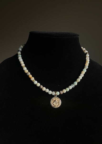 Virgo Necklace - Amazonite, Citrine
