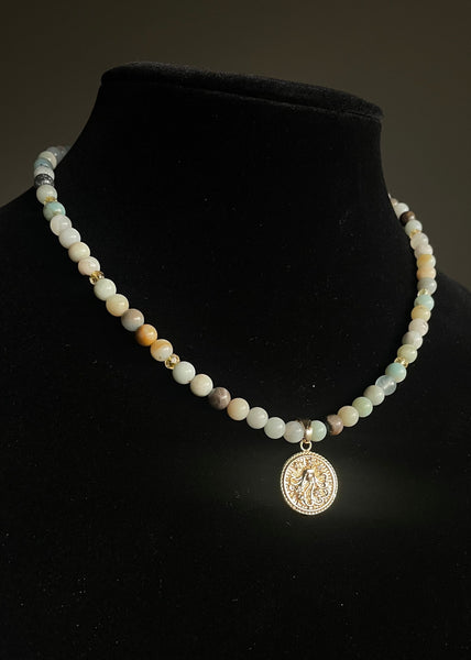 Virgo Necklace - Amazonite, Citrine