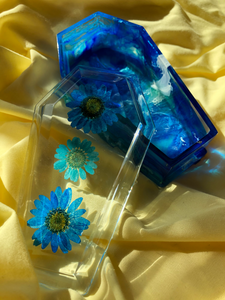 Blue Flowers and Ink Blot ‘Coffin Trinket Box’
