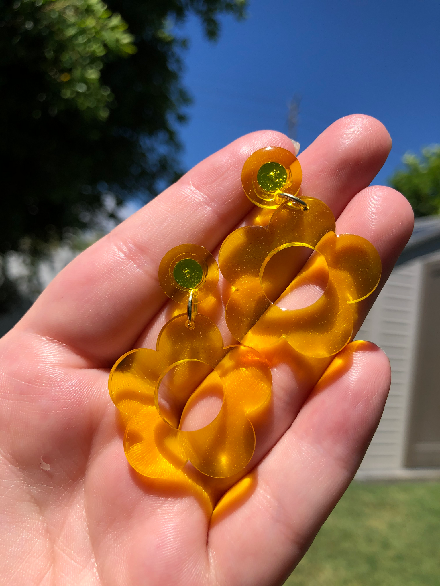 Yellow ‘60’s Flower Baby’ Earrings