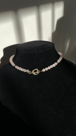 “Open Heart” Rose Quartz Necklace