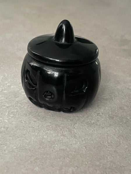Black Obsidian Jack O Lantern